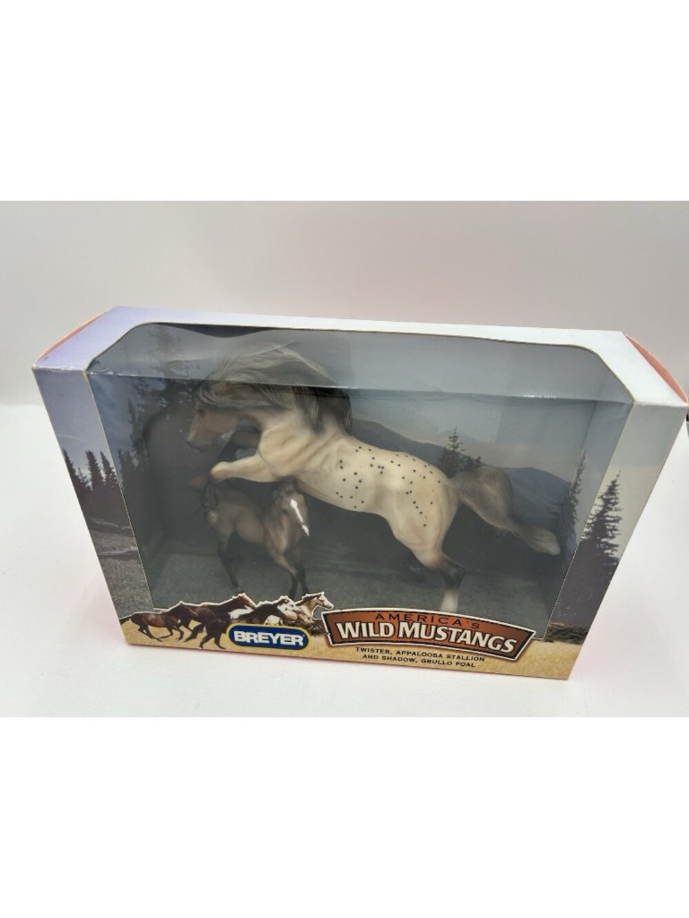 Vintage NIB Breyer Twister Appaloosa Stallion and Shadow Grullo Foal #750026